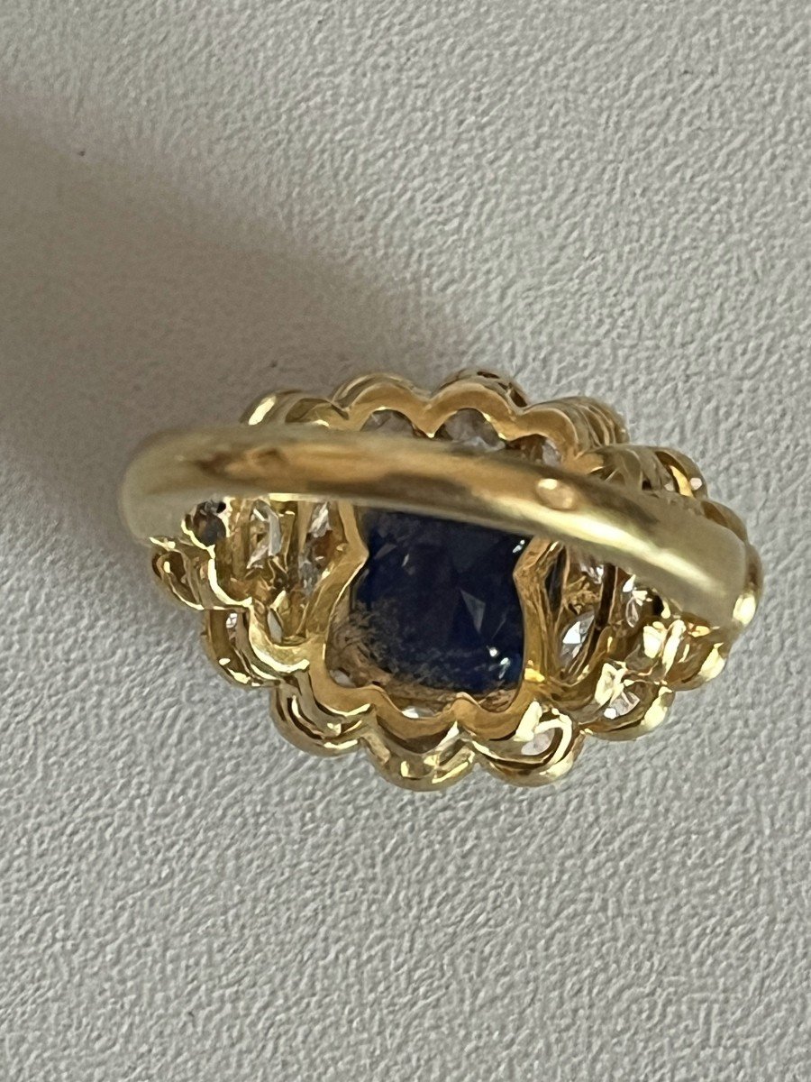 5009- Unheated Ceylon Sapphire Yellow Gold Ring-photo-2