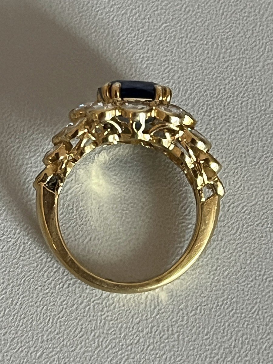 5009- Unheated Ceylon Sapphire Yellow Gold Ring-photo-1