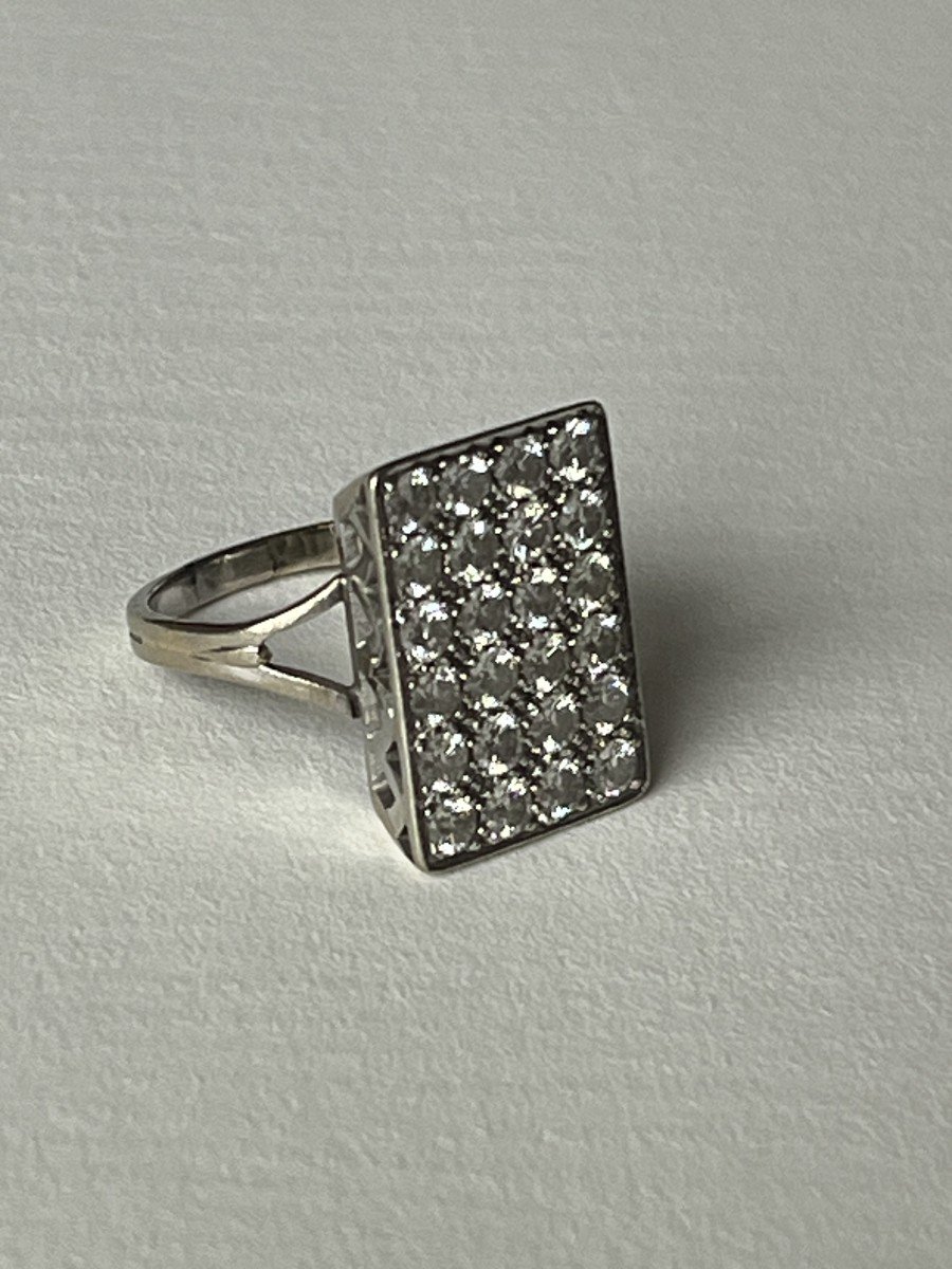 5097- Bague Vintage Platine Diamants 1,90 Ct-photo-1