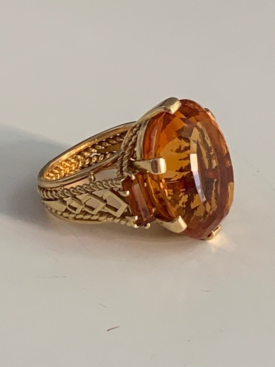 3437- Yellow Gold Citrine Ring-photo-2