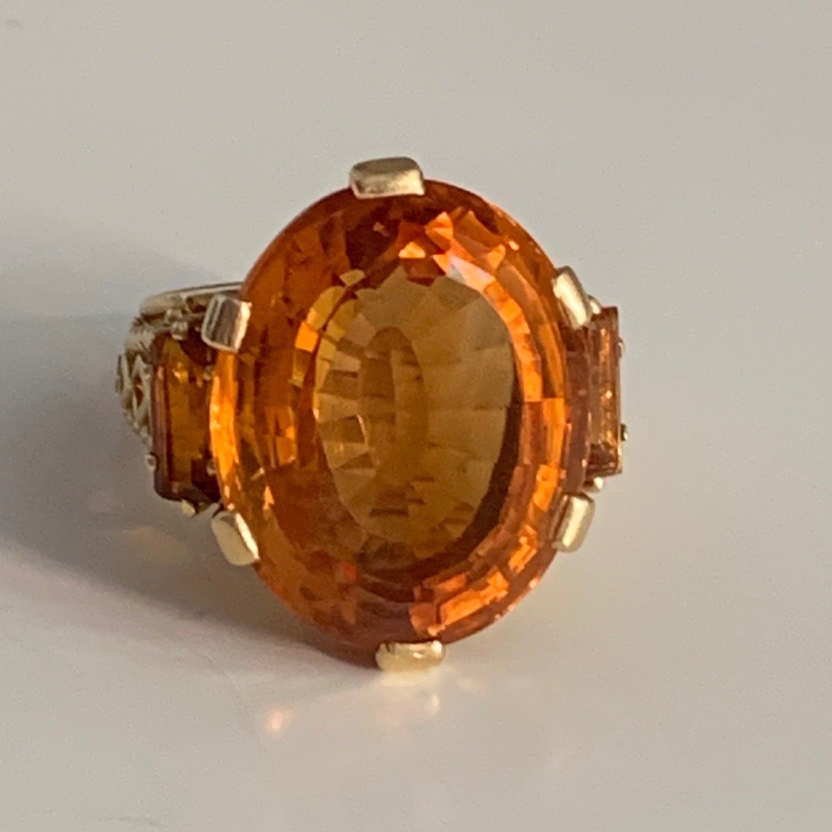 3437- Yellow Gold Citrine Ring