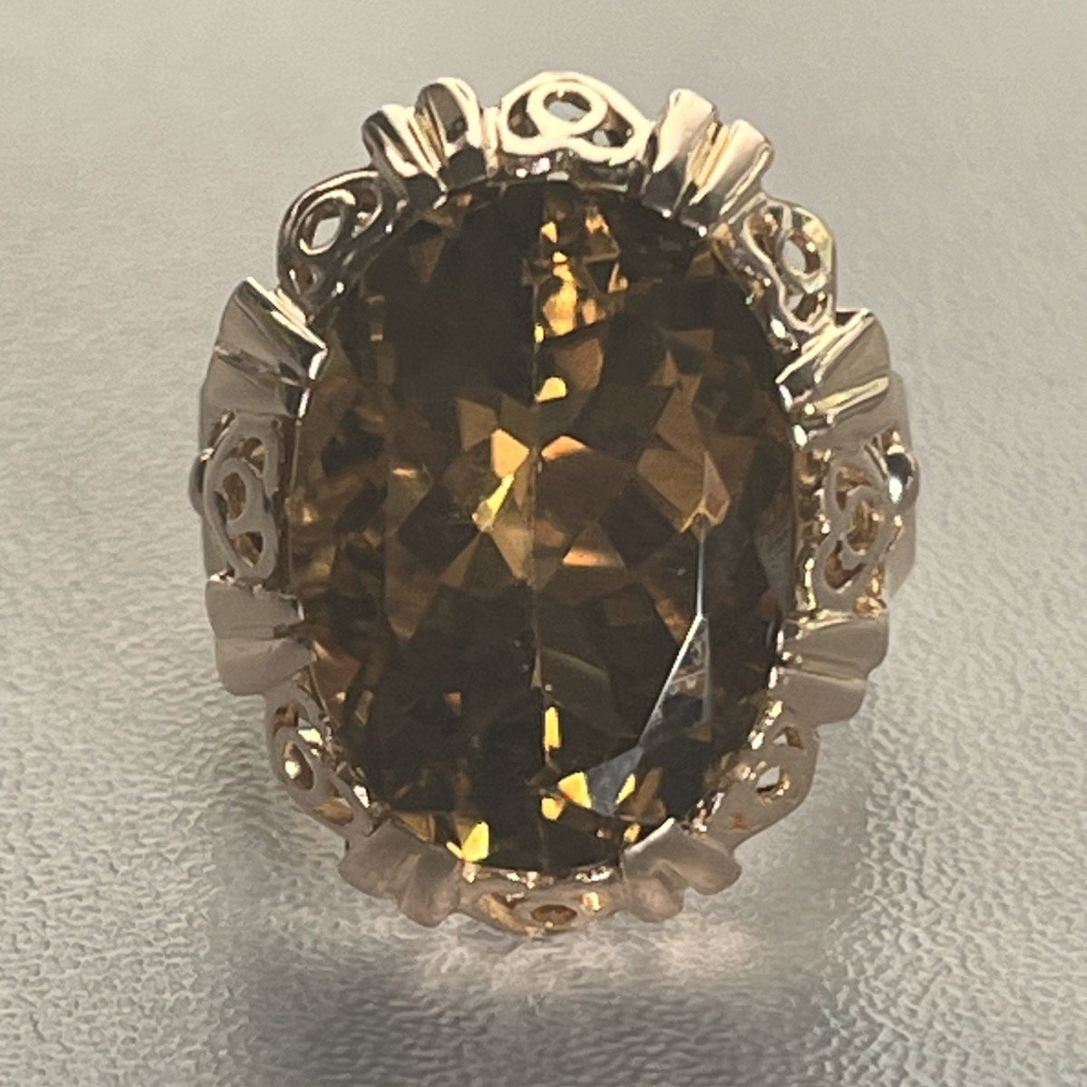 3440- Bague Or Jaune Citrine