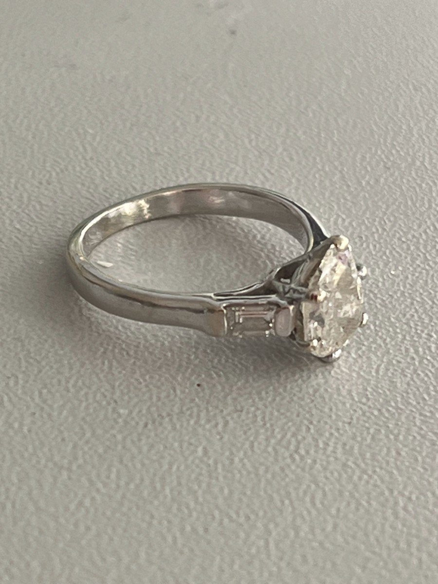 5341- Pear Diamond White Gold Ring 1.00 Ct-photo-4