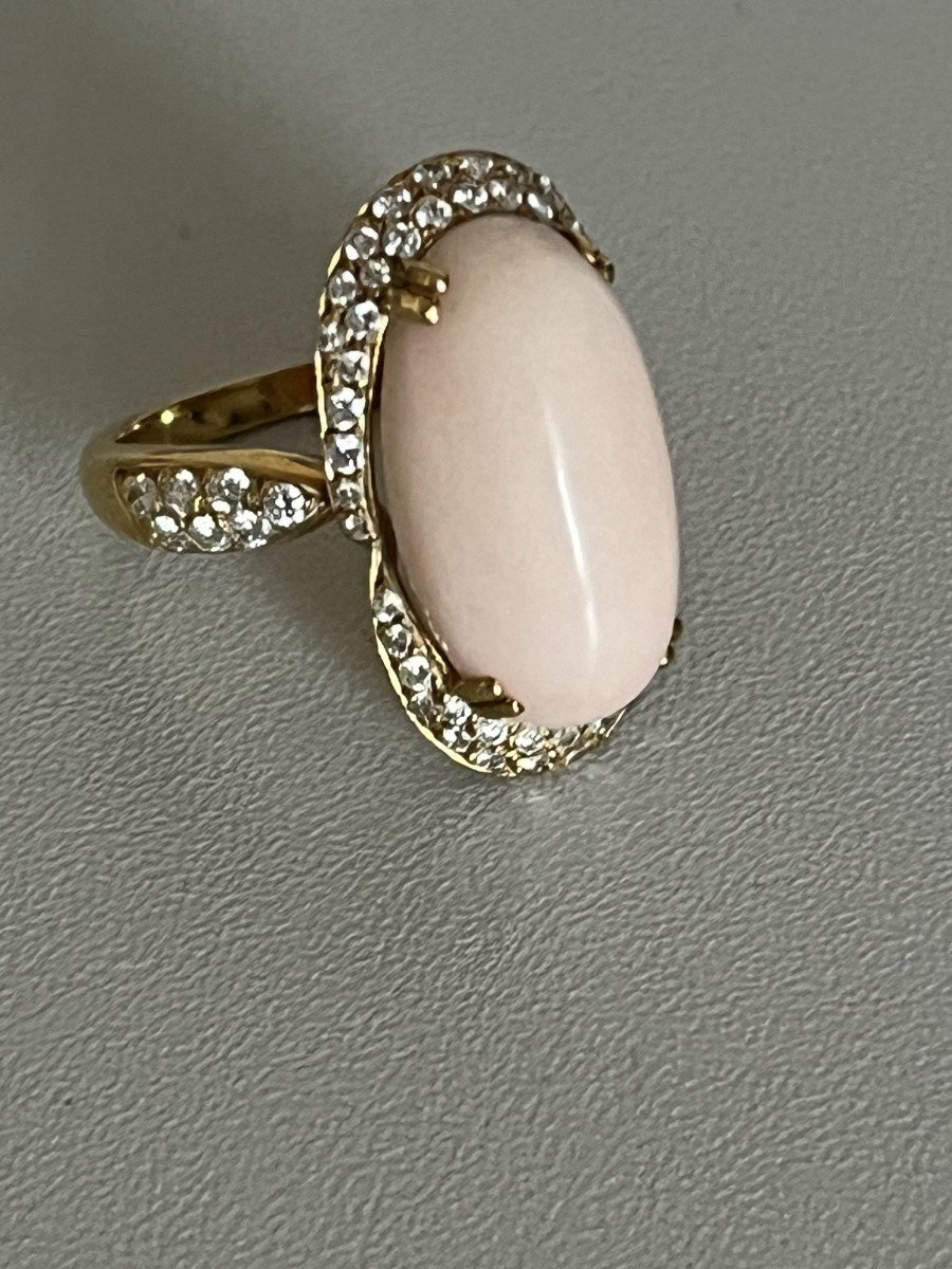 5510- Bague Or Jaune Corail Diamants-photo-1