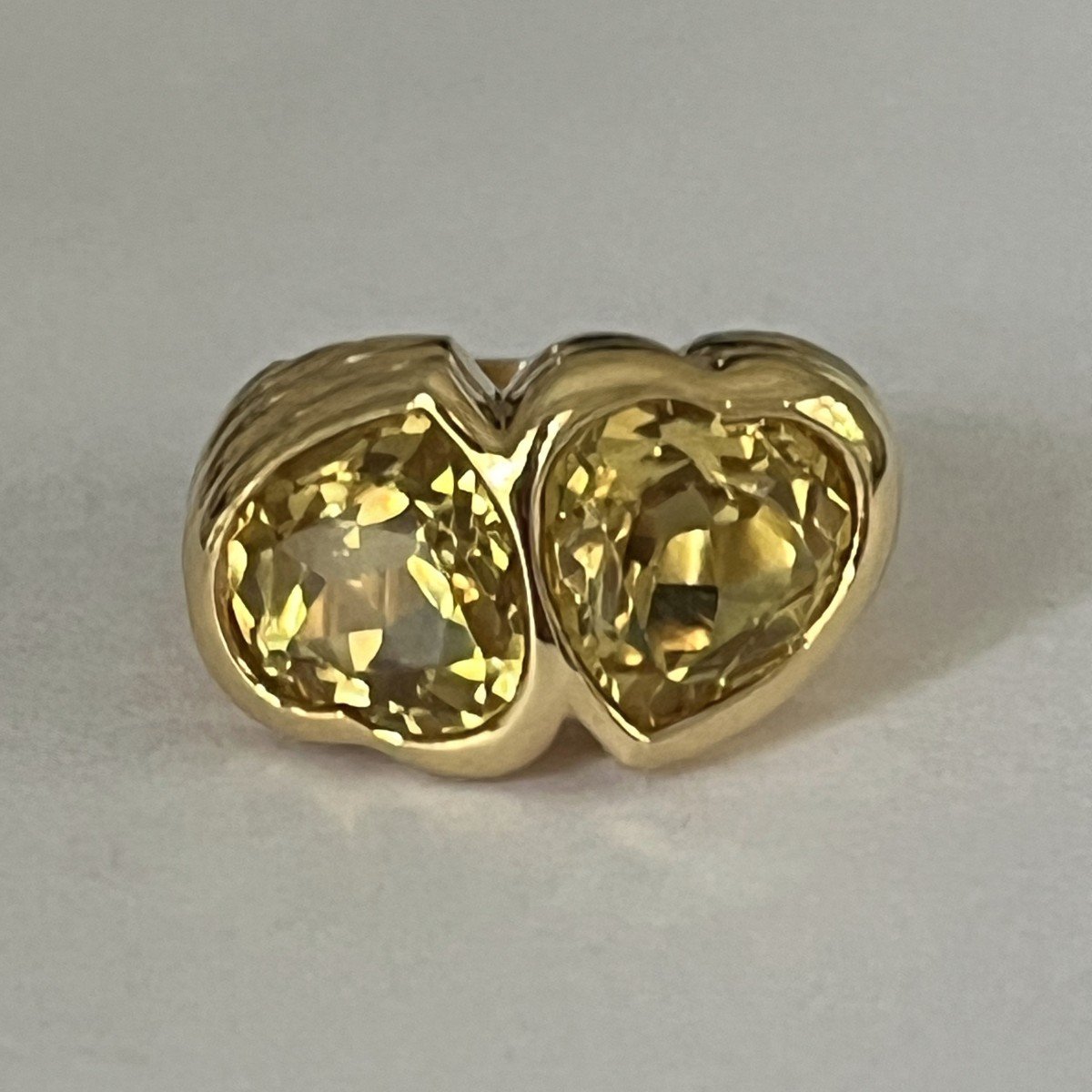 5720- Repossi Yellow Gold Heart-cut Citrine Ring