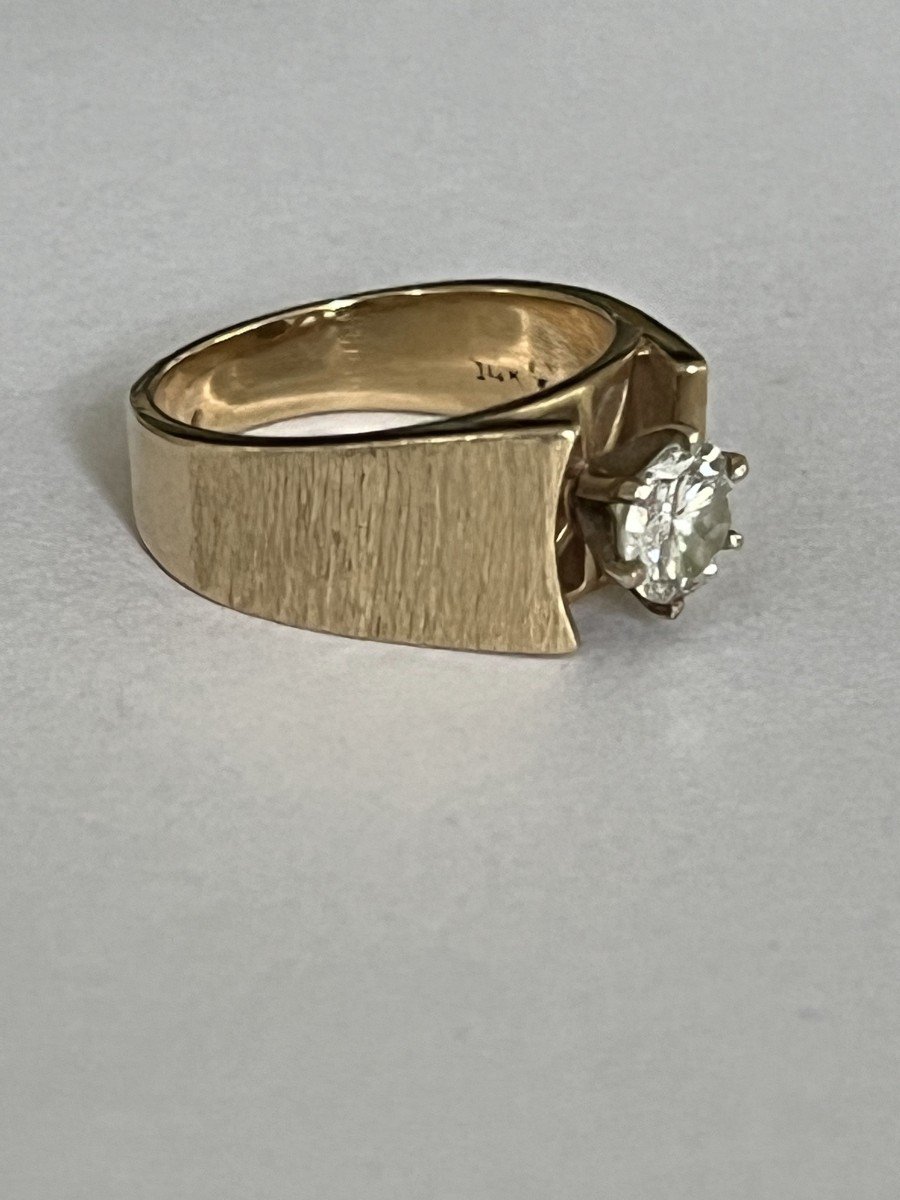 5712- Yellow Gold Diamond Ring 0.80 Ct-photo-4