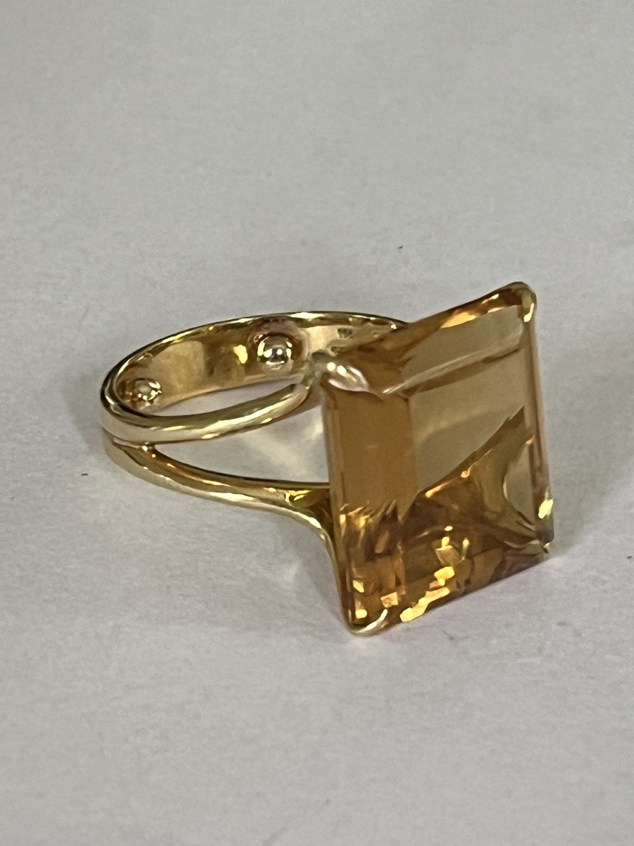 5724- Stern Yellow Gold Citrine Ring-photo-1