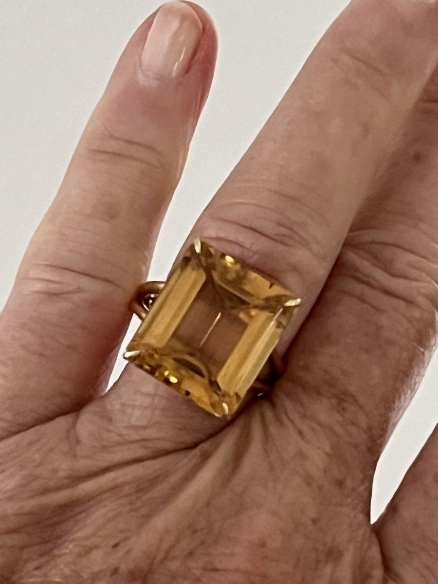 5724- Stern Yellow Gold Citrine Ring-photo-2