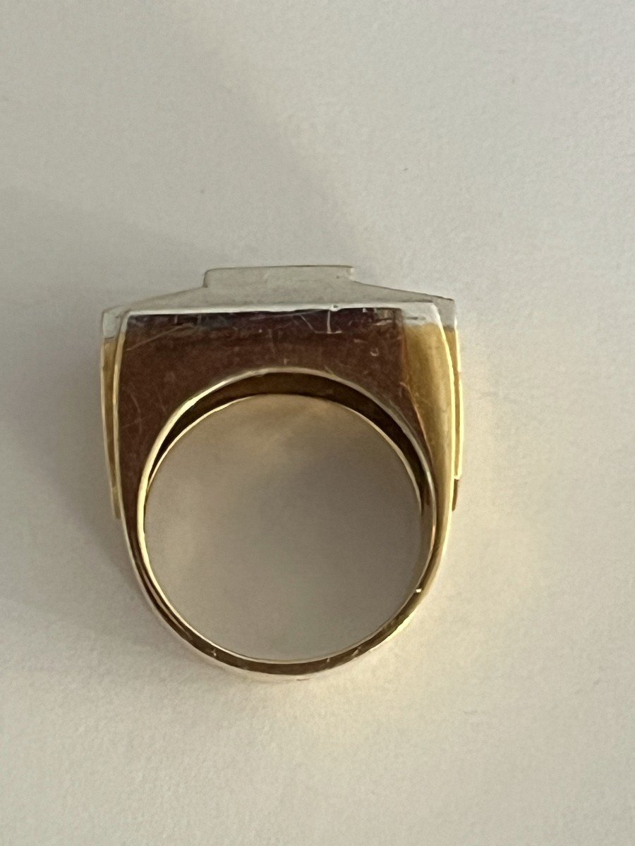 5797- Gold Diamond Signet Ring-photo-3