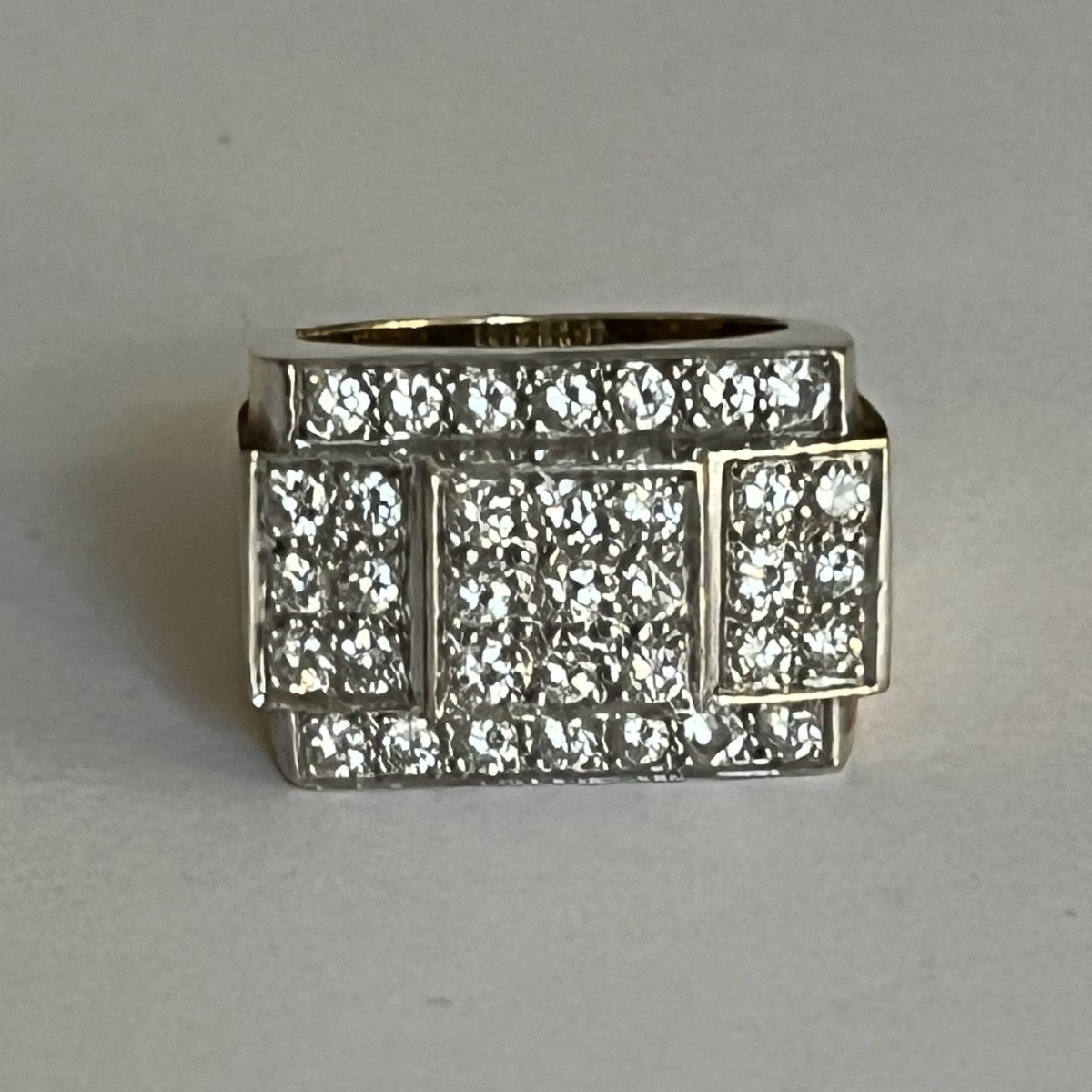 5797- Gold Diamond Signet Ring