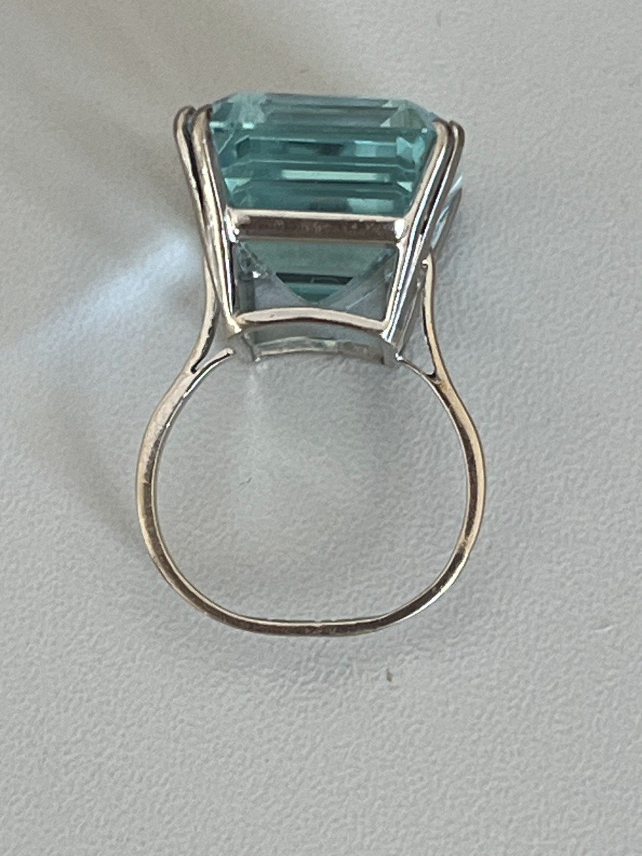 5703- Aquamarine Gray Gold Ring 29.00 Ct-photo-1