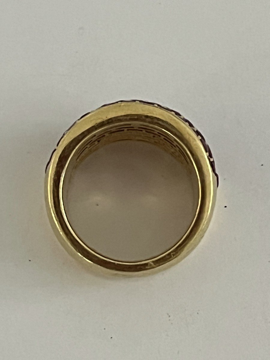 5836- Boucheron Yellow Gold Ruby Band Ring-photo-3