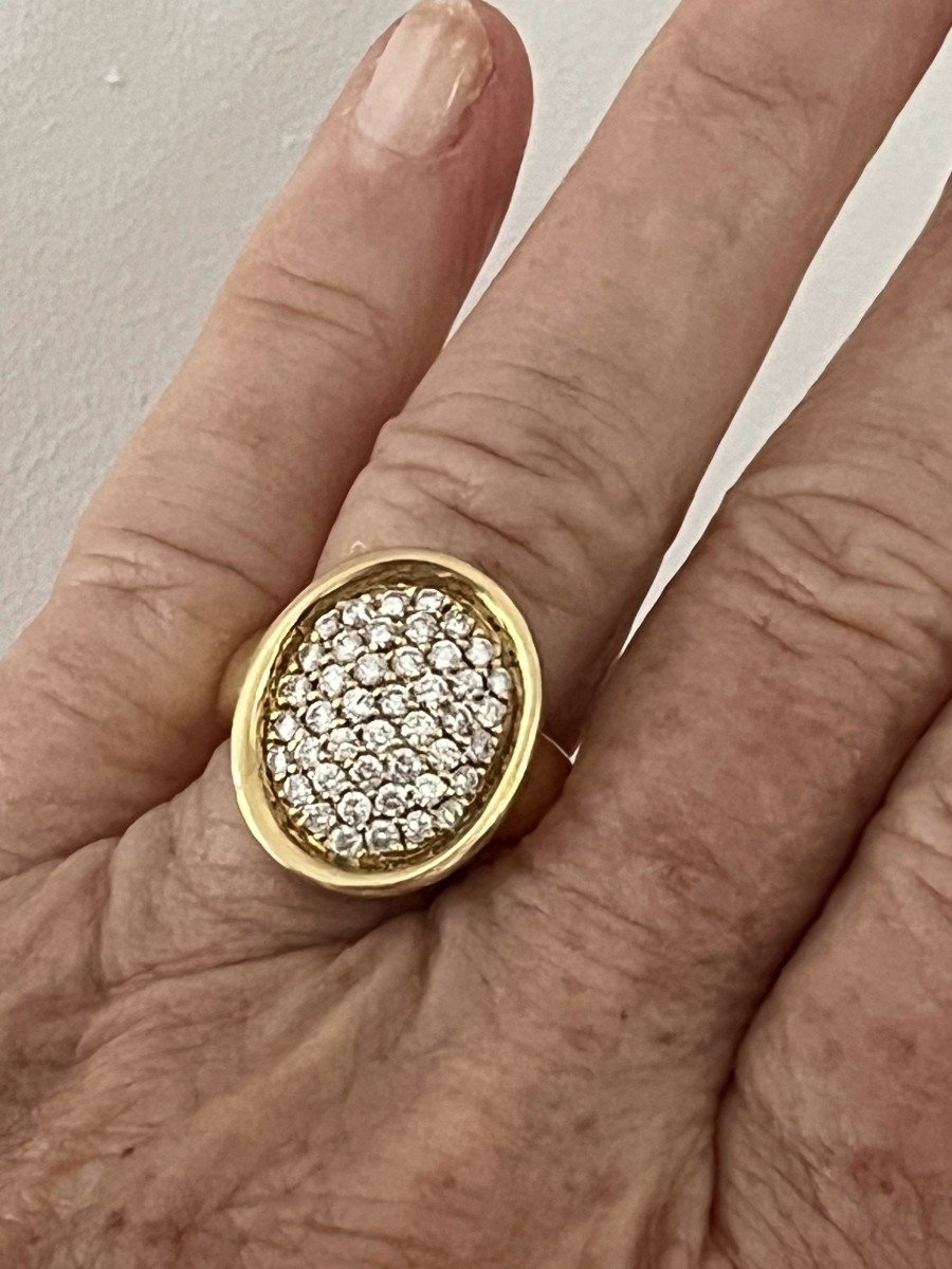 5841- Tartelette Ring Yellow Gold Diamonds-photo-2