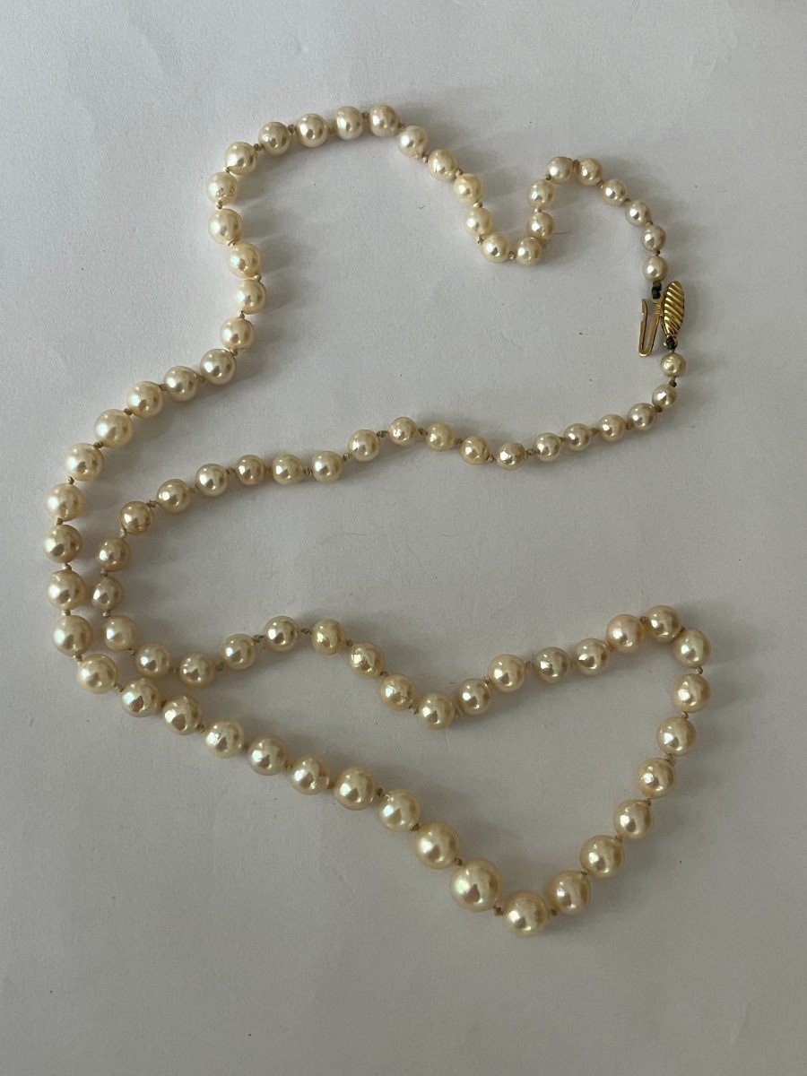 4869- Collier De Perles En Chute