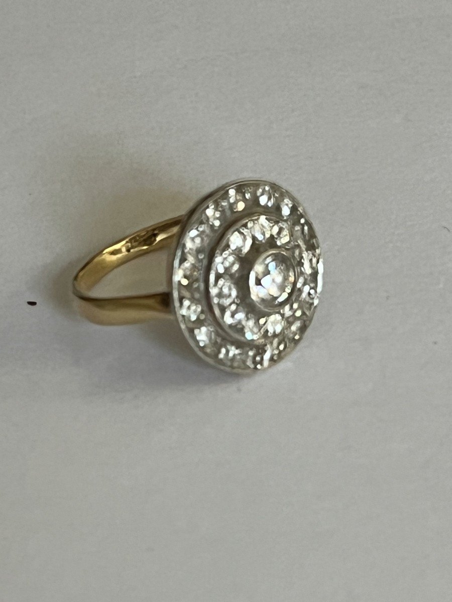 5621- Old Yellow Gold Diamond Ring-photo-4