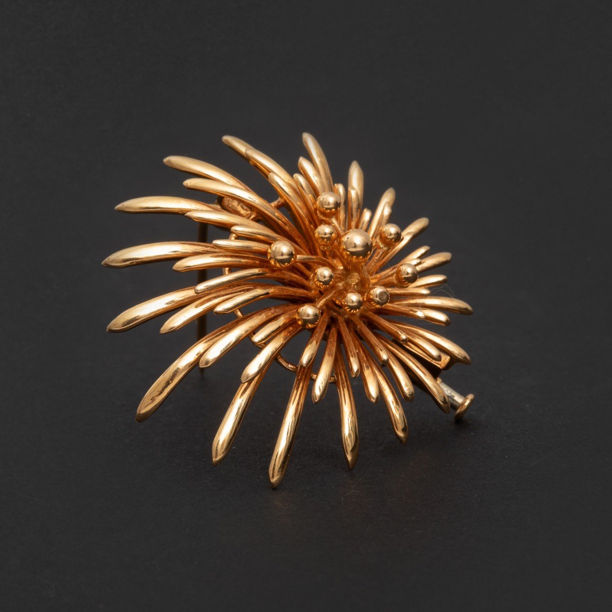 5660- Yellow Gold Fireworks Brooch-photo-1