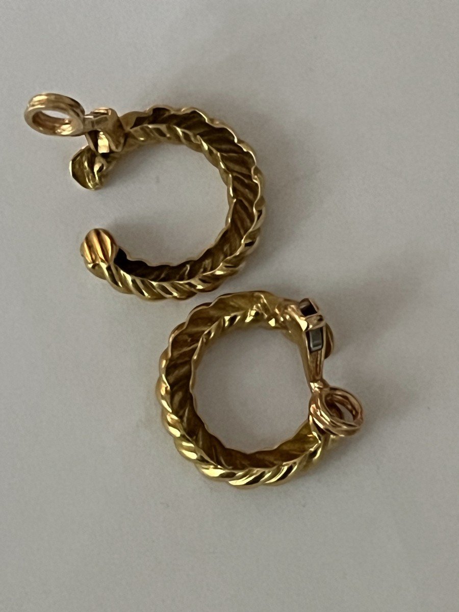 5869- Twisted Yellow Gold Earrings-photo-4