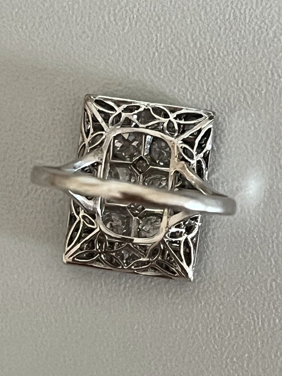 5779- Bague Art Deco Platine Diamants-photo-2