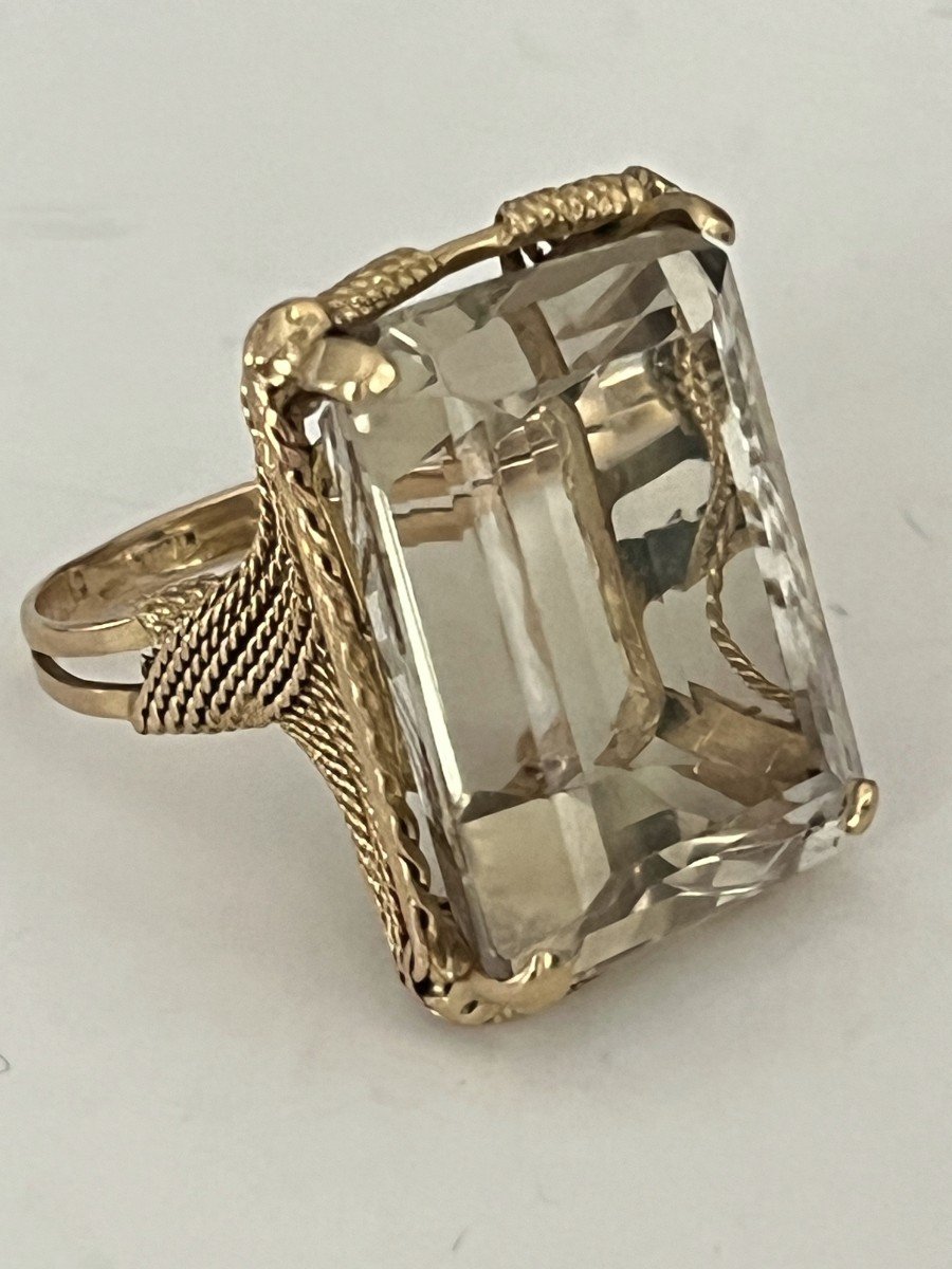 5585- Important Yellow Gold Wire Ring With Citrine-photo-1