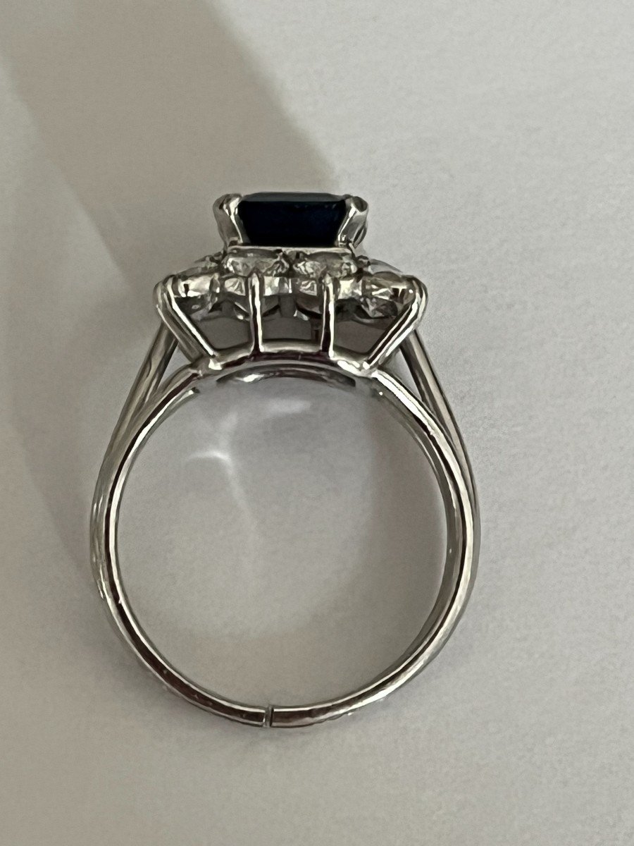 5888- White Gold Ring Sapphire 3.00 Ct Diamonds 1.20 Ct-photo-3