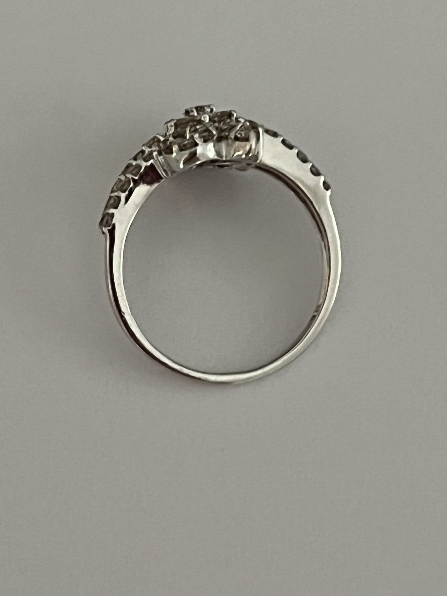 5896- Delicate White Gold Diamond Ring-photo-4