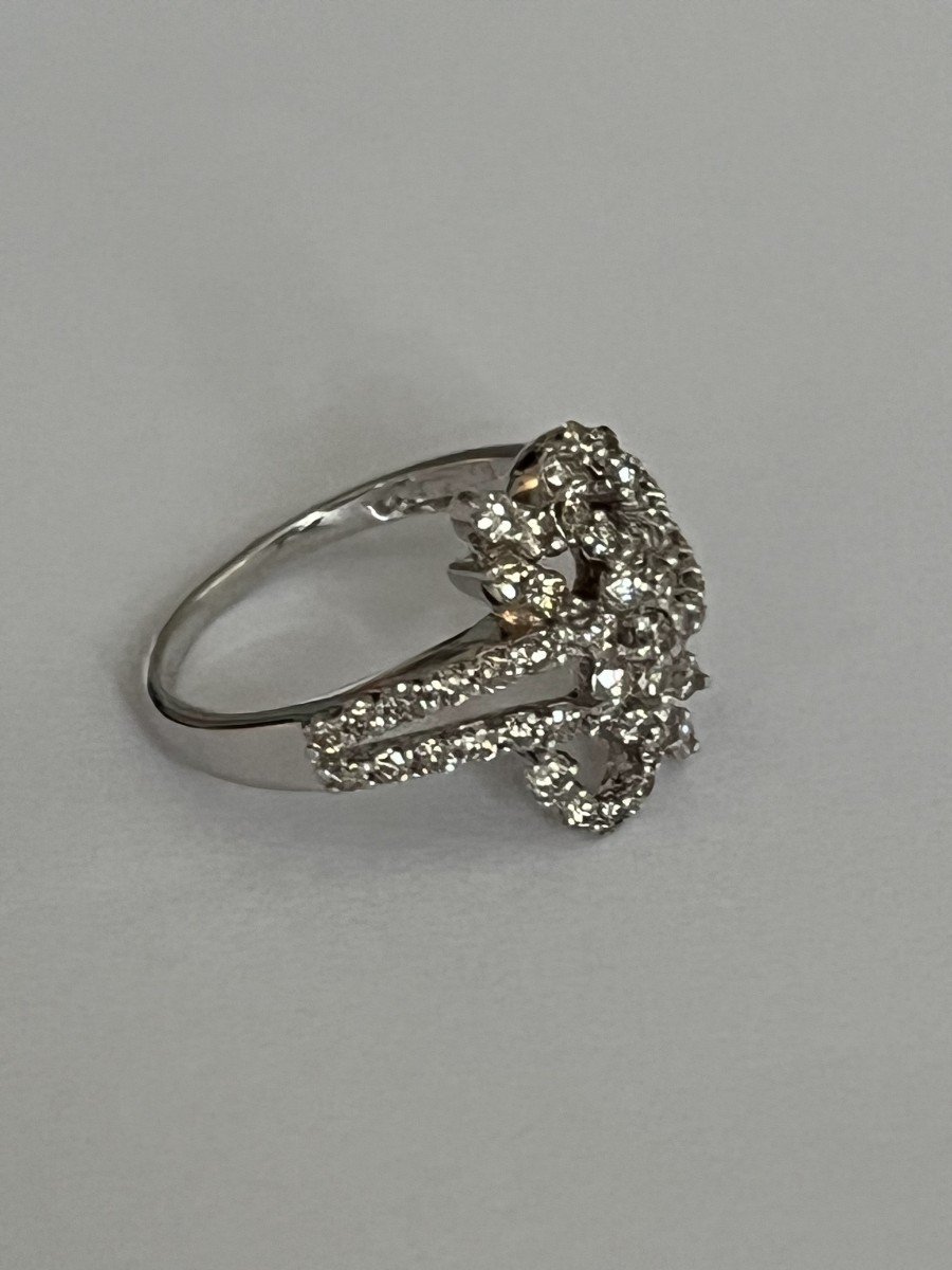 5896- Delicate White Gold Diamond Ring-photo-1