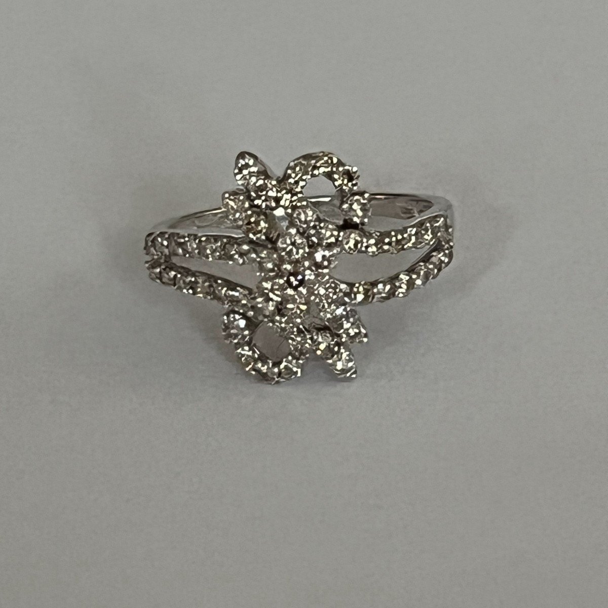 5896- Delicate White Gold Diamond Ring