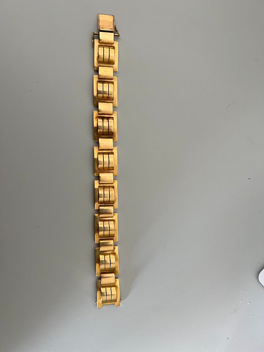 3178- Tank Bracelet Yellow Gold 65 G-photo-4