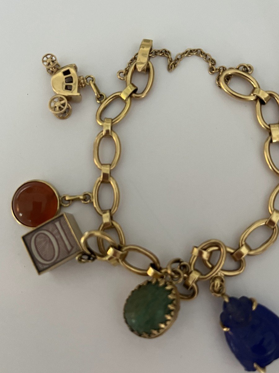 5477- Yellow Gold Charm Bracelet-photo-4