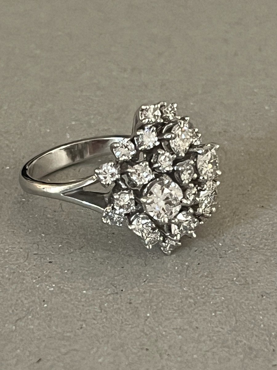 5955- White Gold Dome Ring Diamonds 1.80 Ct-photo-1