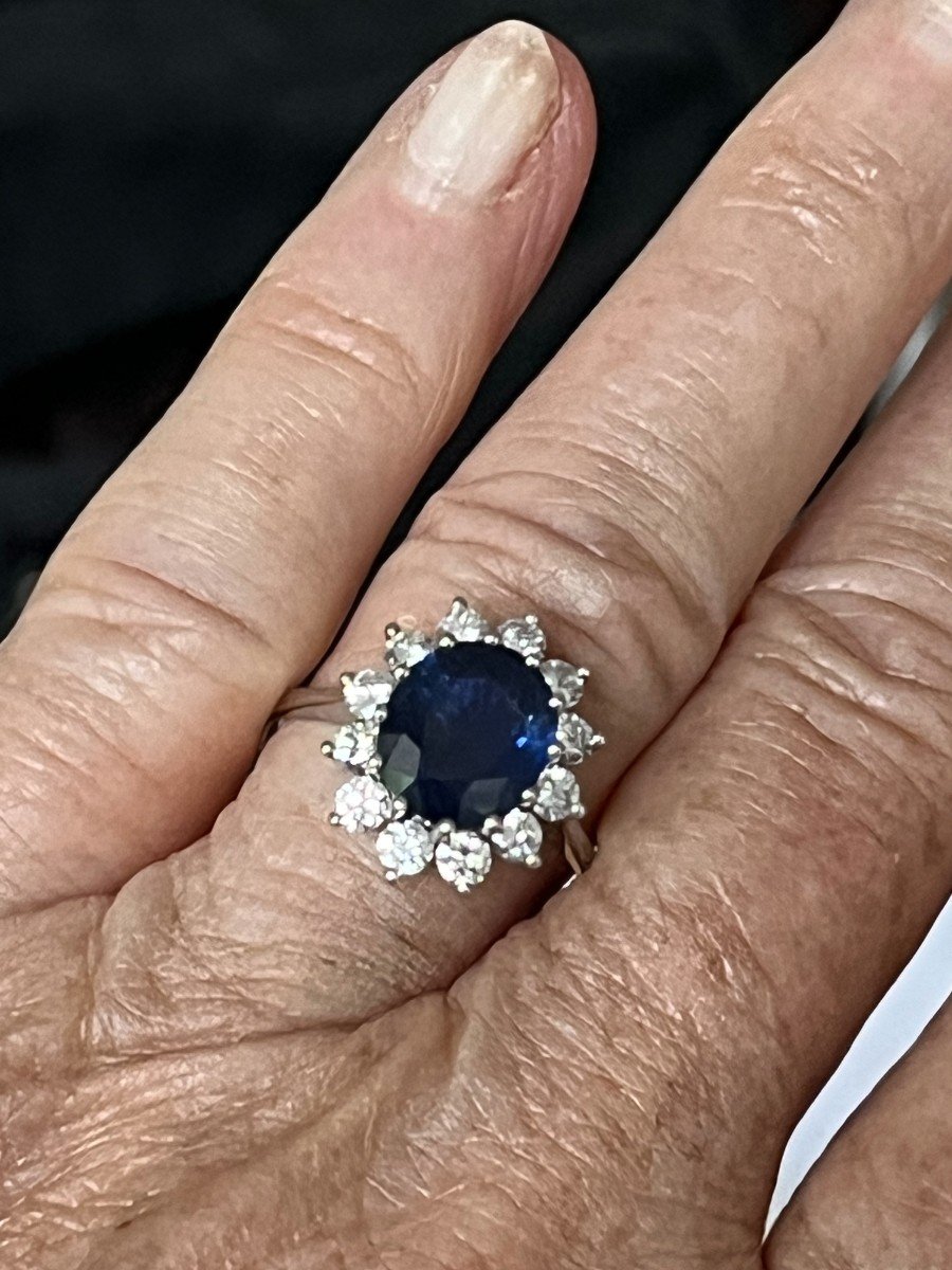 5630- Pompadour Ring Certified Sapphire Diamonds-photo-1