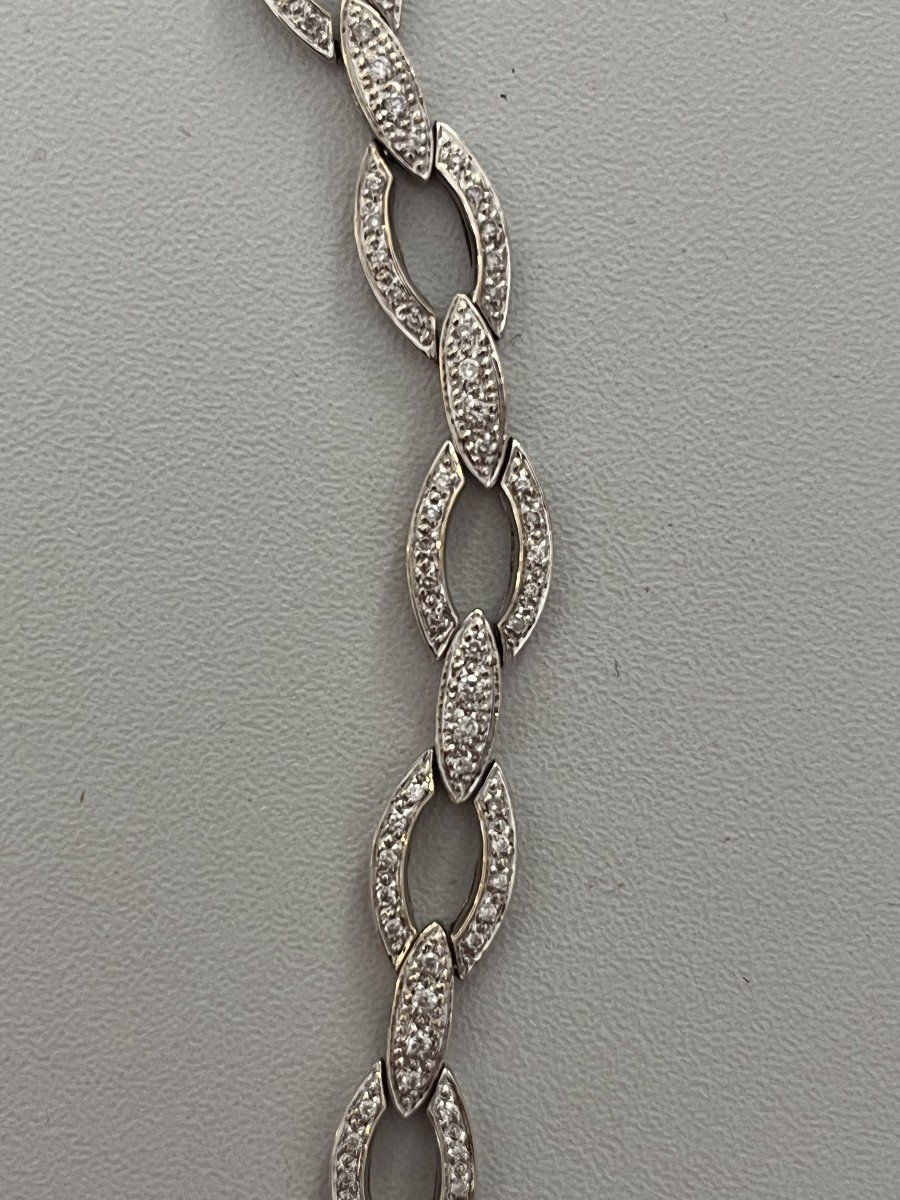 5994- White Gold Diamond Line Bracelet-photo-2