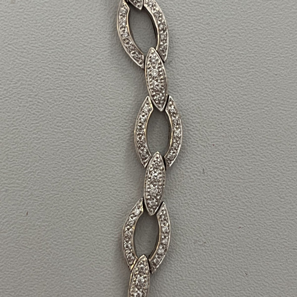 5994- White Gold Diamond Line Bracelet