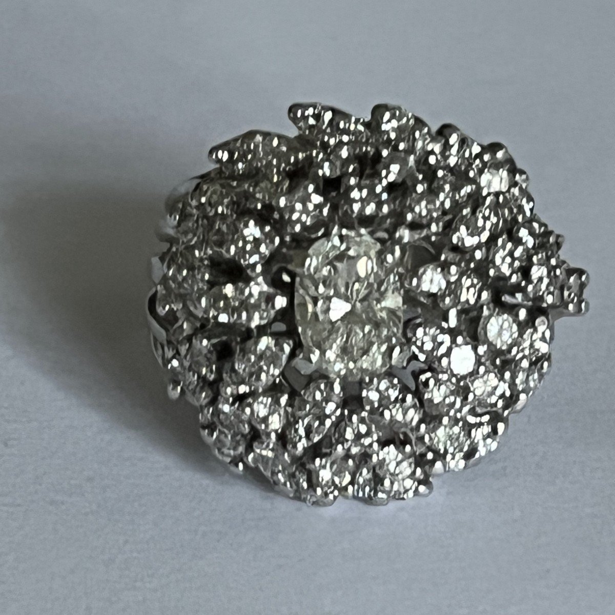 6003- White Gold Dome Ring Diamonds 2.00 Ct