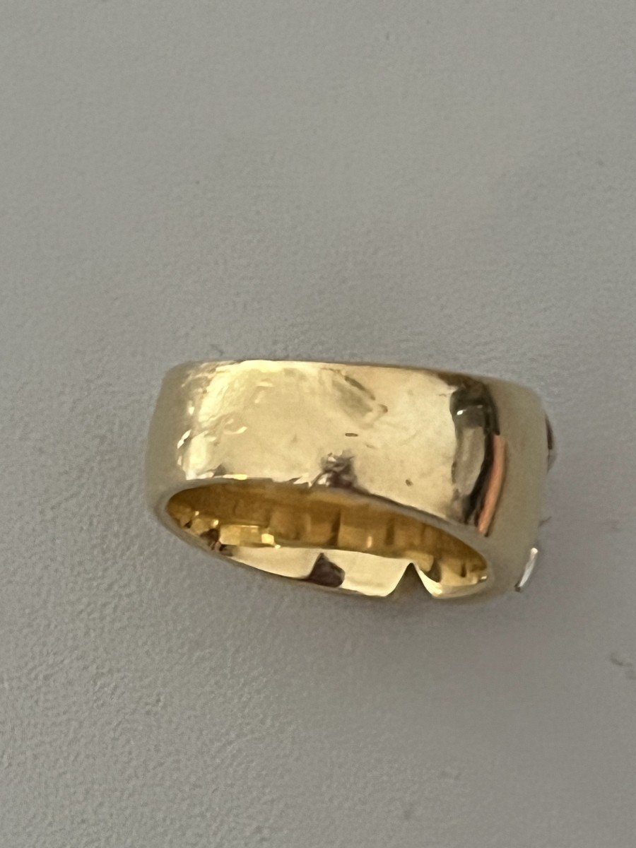 6050a- Yellow Gold Band Ring Diamonds 0.80 Ct-photo-4