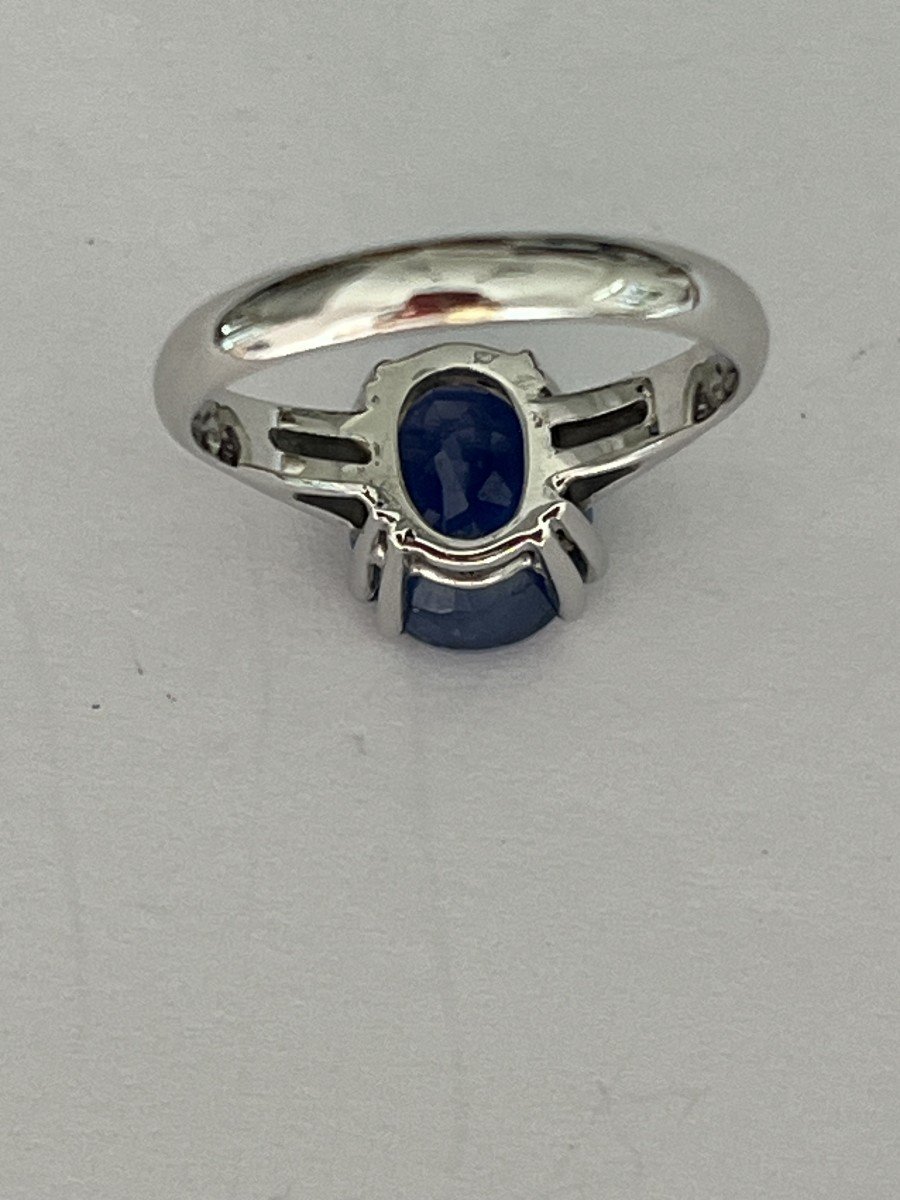 5963- White Gold Ring With 4.60 Ct Ceylon Certified Sapphire-photo-2