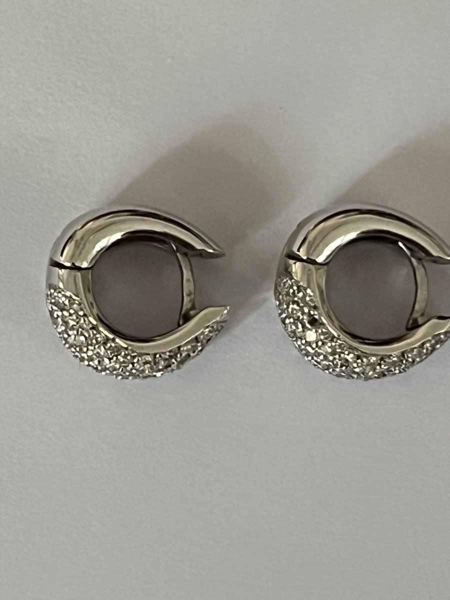 5967- White Gold Diamond Earrings-photo-3