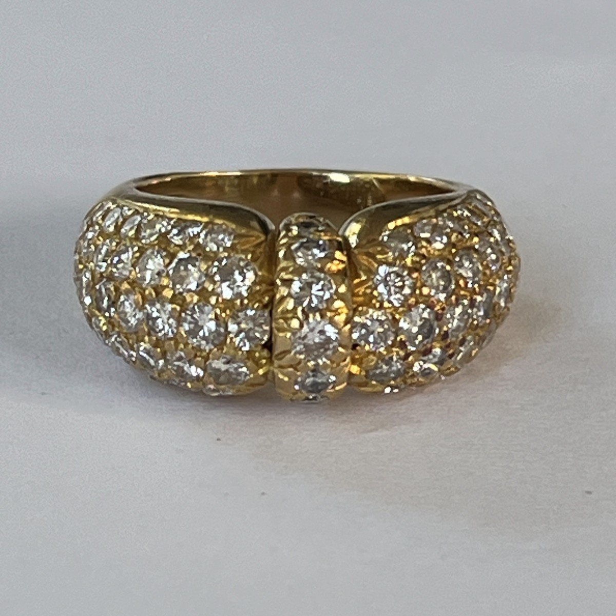 5986- Bague Jonc Or Jaune Diamants 2,00 Ct