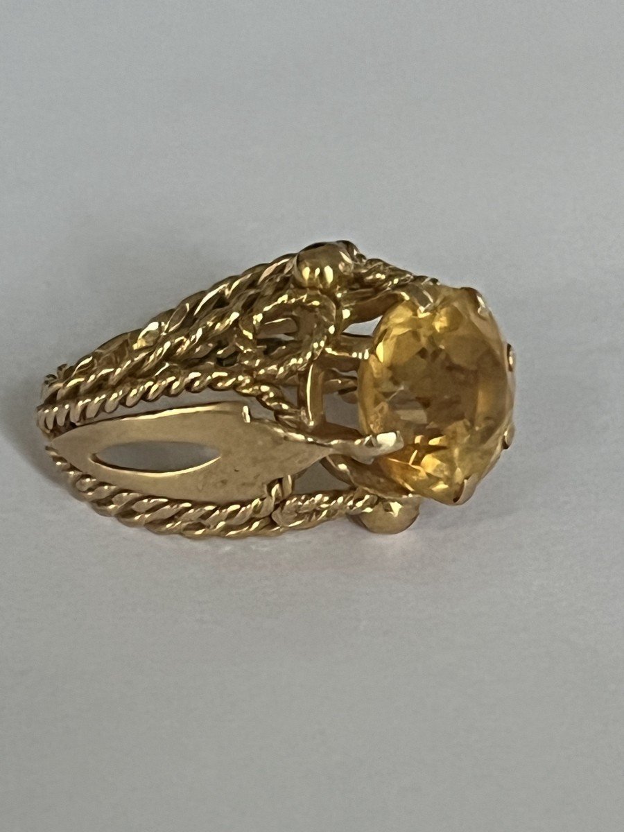 5996- Bague Fils d'Or Jaune Citrine-photo-4