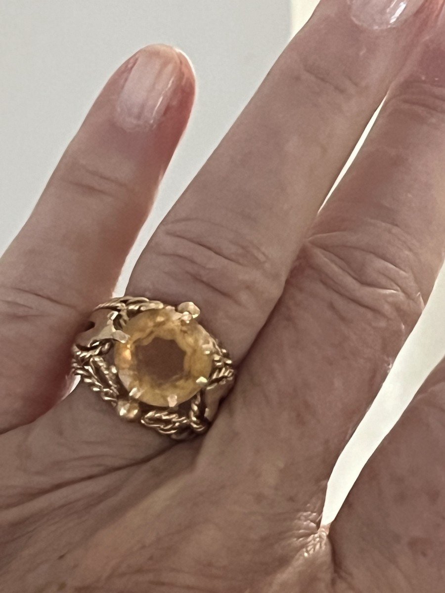 5996- Bague Fils d'Or Jaune Citrine-photo-1