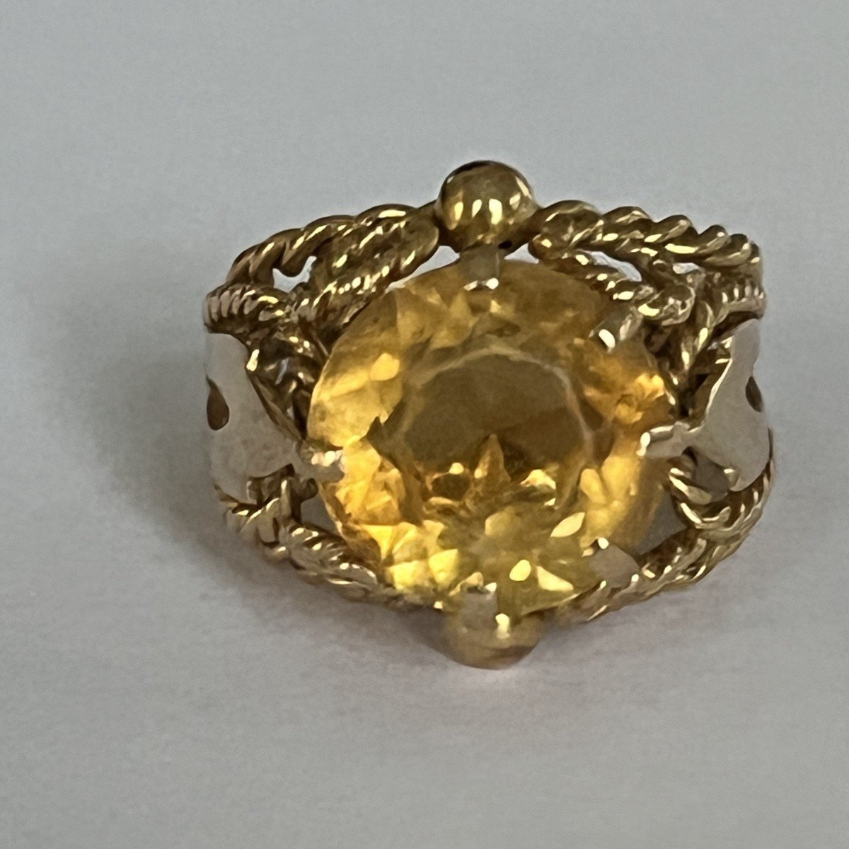 5996- Bague Fils d'Or Jaune Citrine