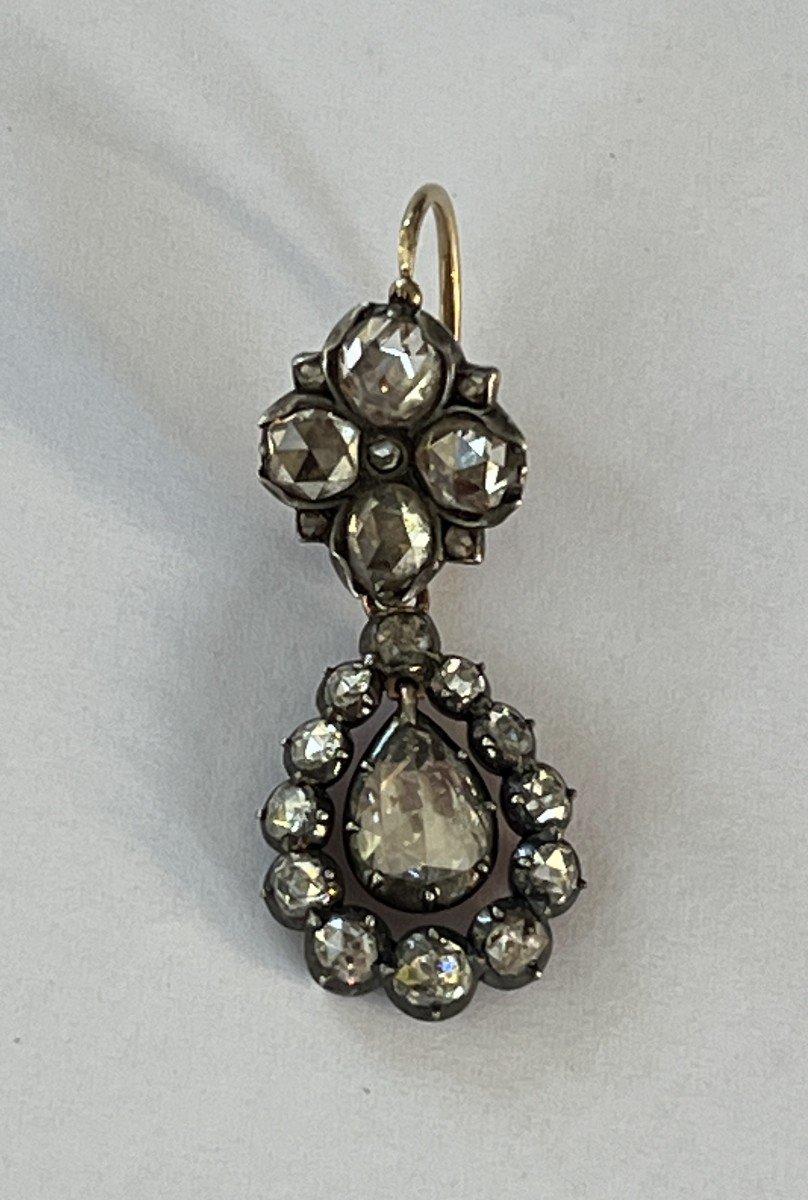 6015- Antique Yellow Gold Silver Diamond Pendant