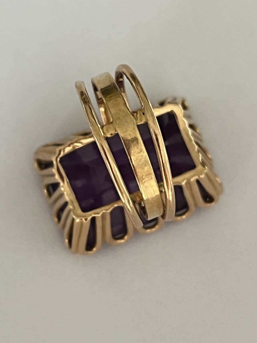 6069- Yellow Gold Amethyst Ring 21.00 Ct-photo-3