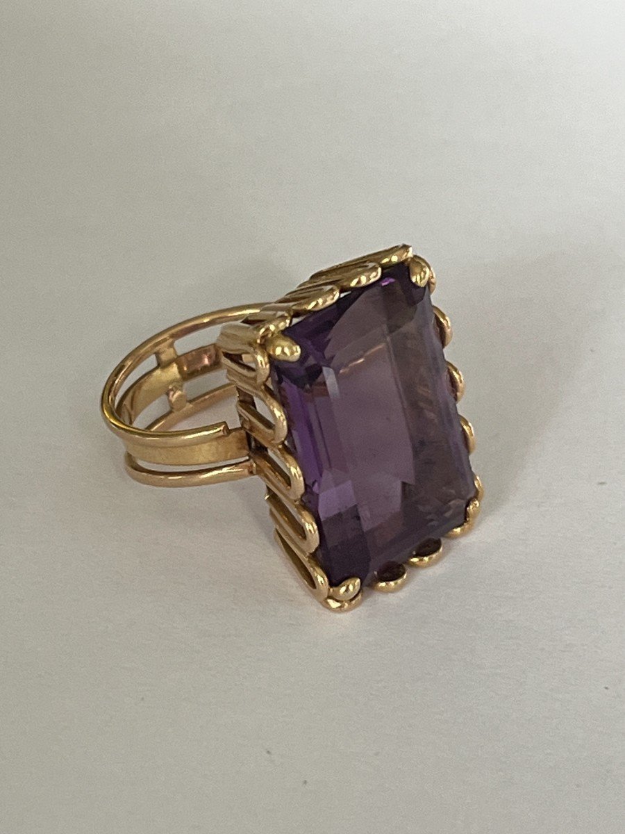 6069- Yellow Gold Amethyst Ring 21.00 Ct-photo-1