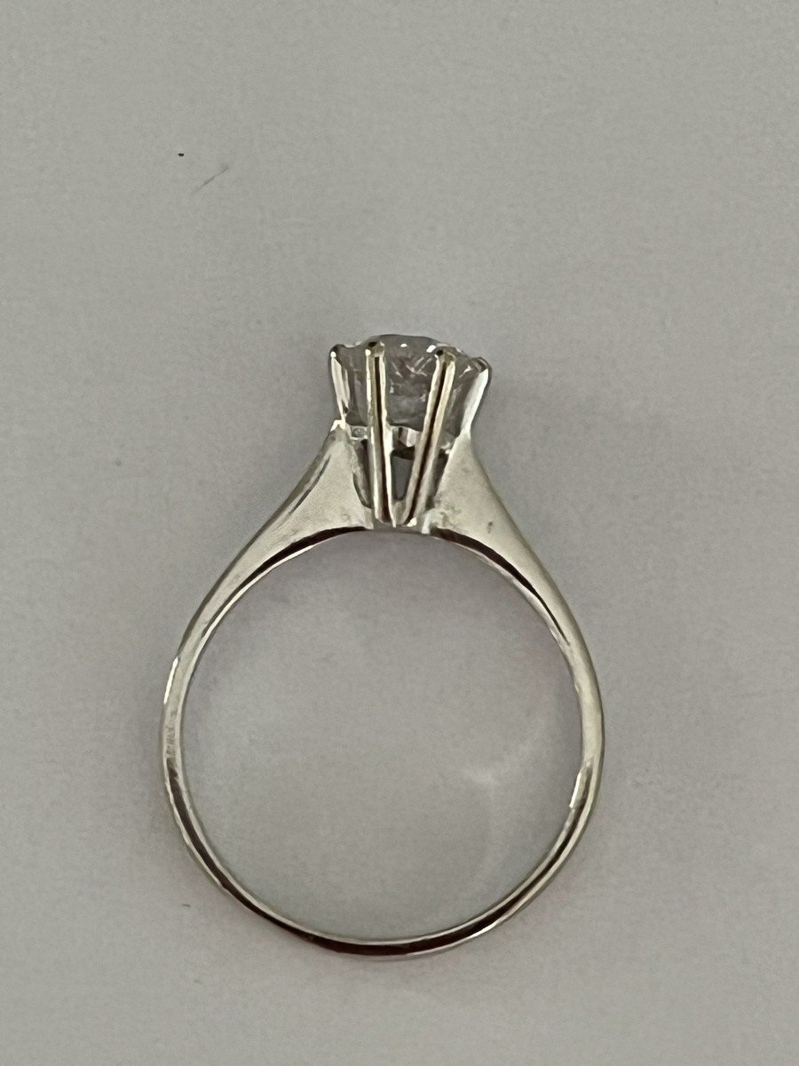 6005- Bague Solitaire Or Gris Diamant 0,85 Ct-photo-2