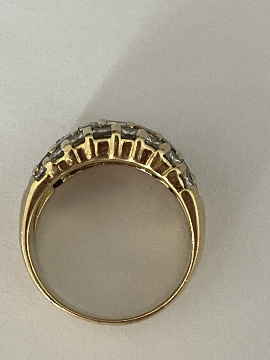 6106- Large Yellow Gold Band Ring With Diamonds 3.00 Ct-photo-3