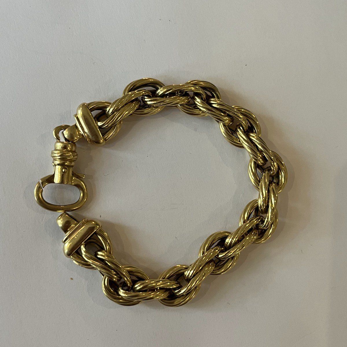 6033- Bracelet Articulé Or Jaune Maille Torsadée