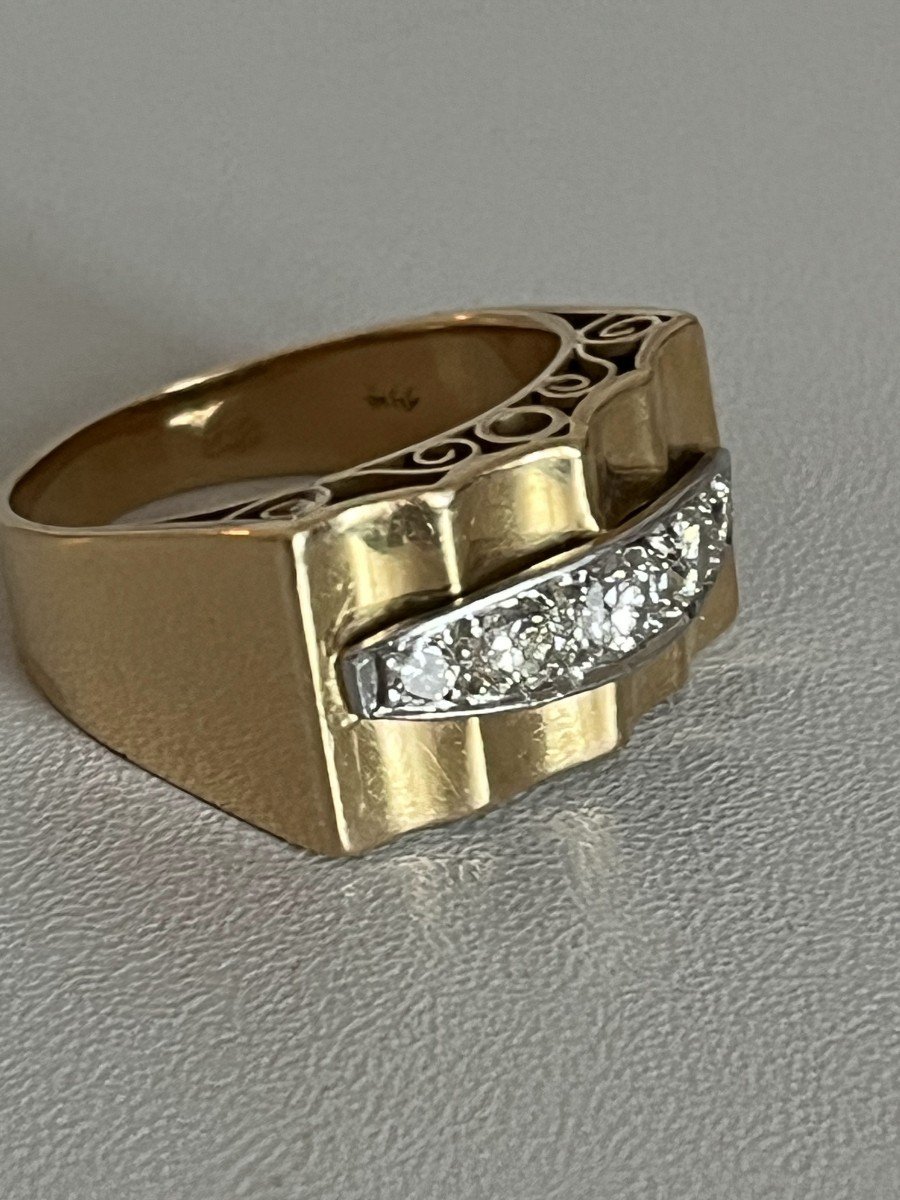 6129- Tank Ring Yellow Gold Diamonds-photo-4