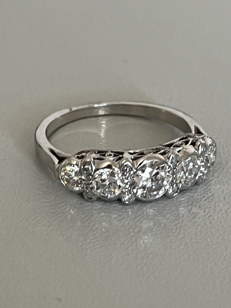 6174- Bague Jarretière Platine Diamants 1,00 Ct-photo-1