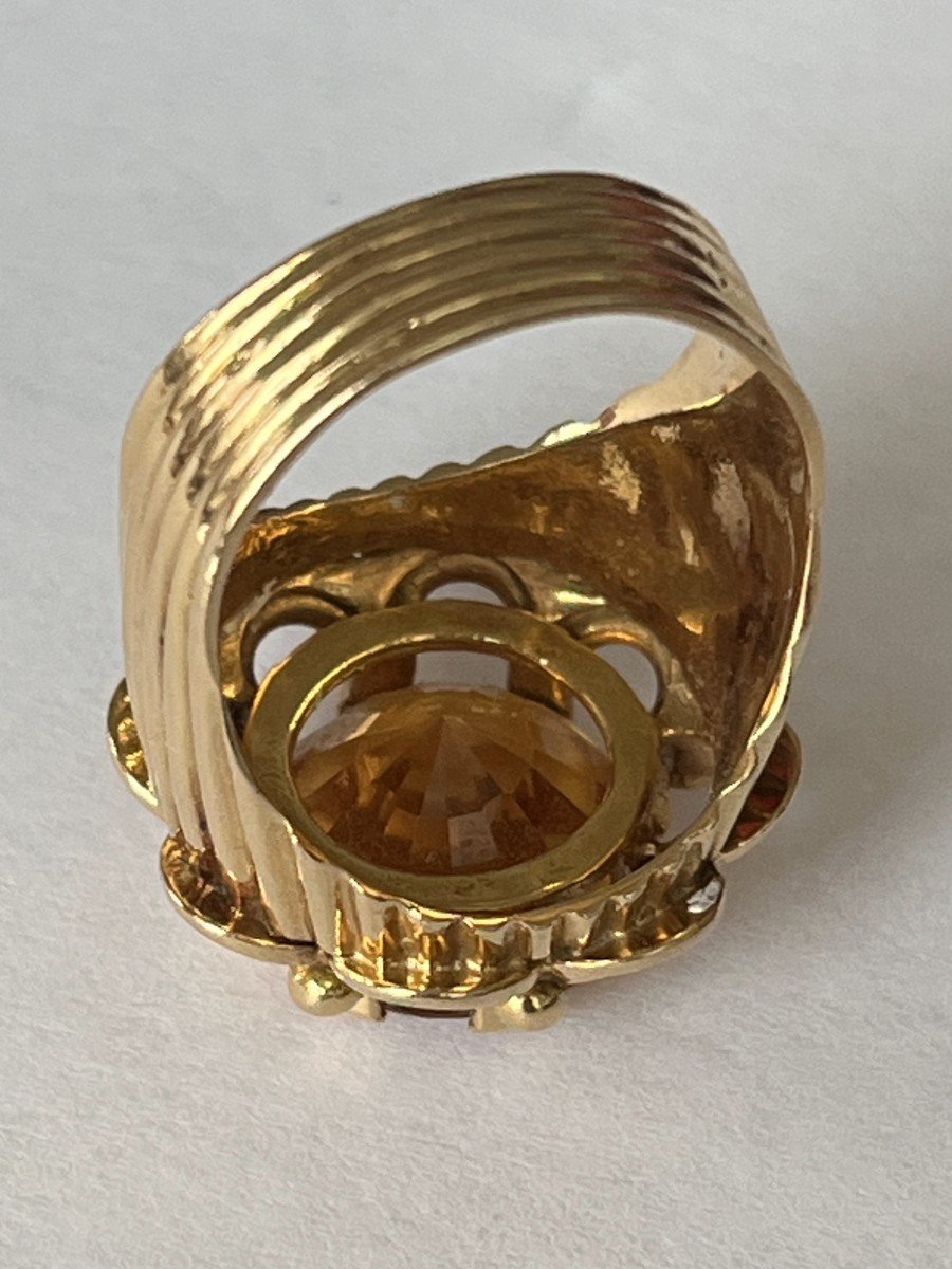 6163- Yellow Gold Citrine Ring-photo-2